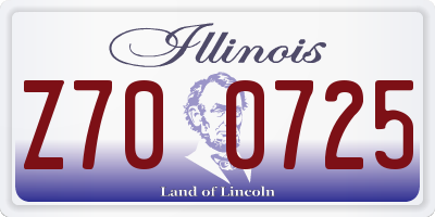 IL license plate Z700725