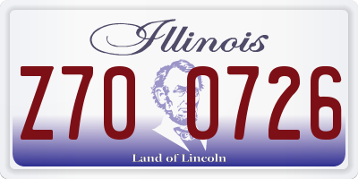 IL license plate Z700726