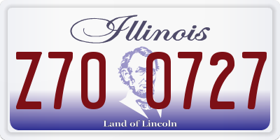 IL license plate Z700727
