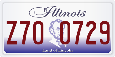 IL license plate Z700729