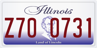 IL license plate Z700731