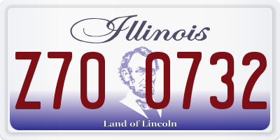 IL license plate Z700732