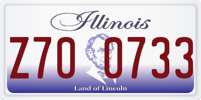 IL license plate Z700733