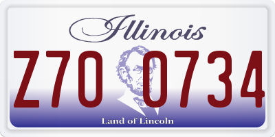 IL license plate Z700734