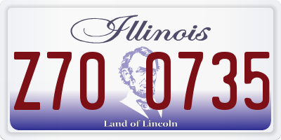 IL license plate Z700735