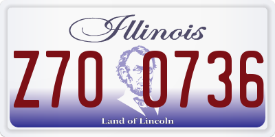 IL license plate Z700736