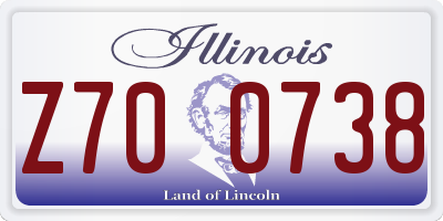 IL license plate Z700738