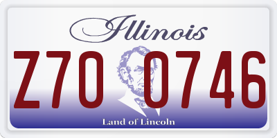 IL license plate Z700746