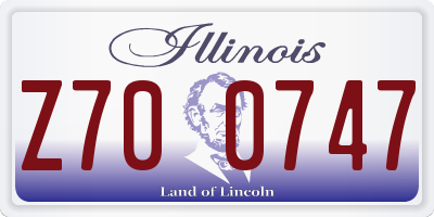 IL license plate Z700747