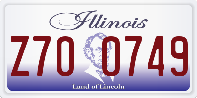 IL license plate Z700749