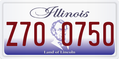 IL license plate Z700750