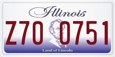 IL license plate Z700751