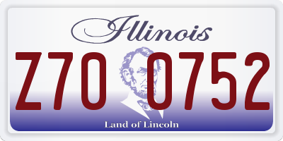 IL license plate Z700752