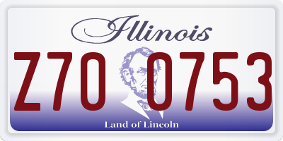 IL license plate Z700753