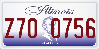 IL license plate Z700756