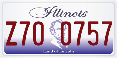 IL license plate Z700757