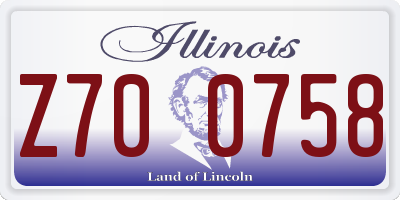 IL license plate Z700758