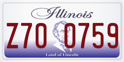 IL license plate Z700759