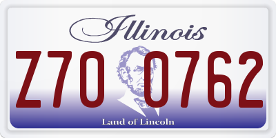 IL license plate Z700762