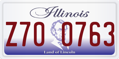IL license plate Z700763