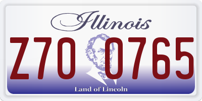 IL license plate Z700765
