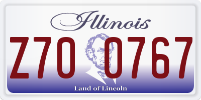IL license plate Z700767