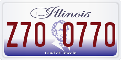 IL license plate Z700770