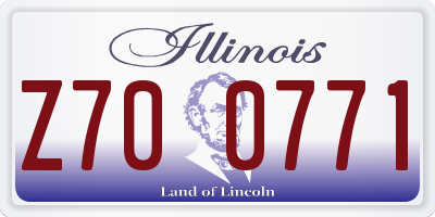 IL license plate Z700771