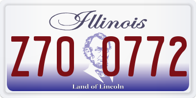 IL license plate Z700772