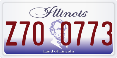 IL license plate Z700773