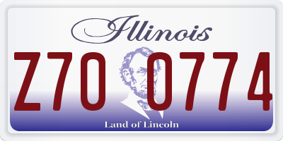 IL license plate Z700774