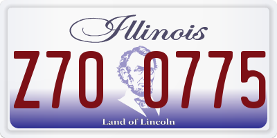IL license plate Z700775