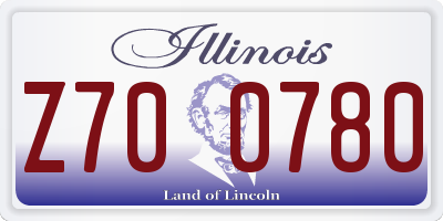IL license plate Z700780