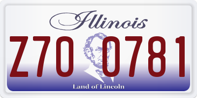IL license plate Z700781