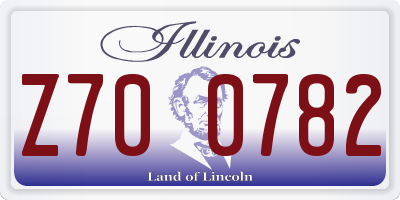 IL license plate Z700782