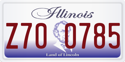 IL license plate Z700785