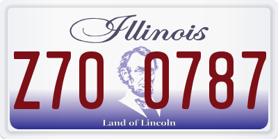 IL license plate Z700787