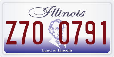 IL license plate Z700791