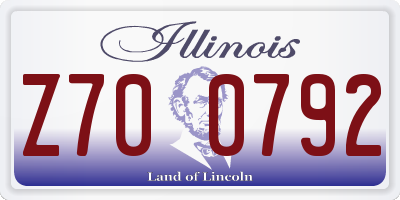 IL license plate Z700792