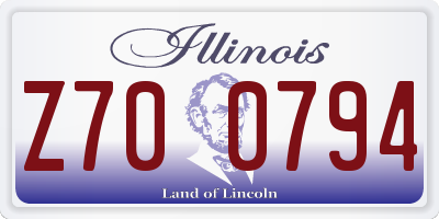 IL license plate Z700794
