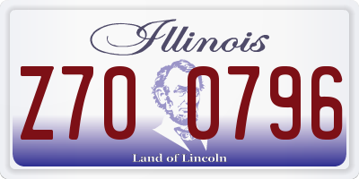 IL license plate Z700796
