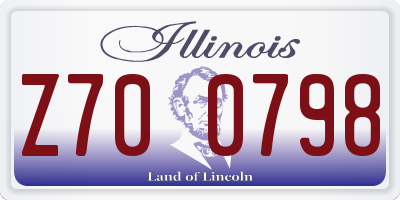 IL license plate Z700798