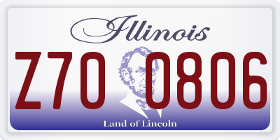IL license plate Z700806