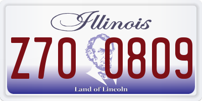 IL license plate Z700809