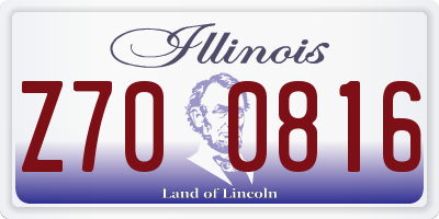 IL license plate Z700816