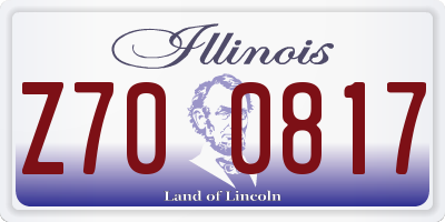 IL license plate Z700817