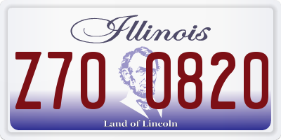 IL license plate Z700820