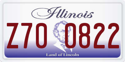 IL license plate Z700822