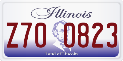 IL license plate Z700823