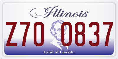 IL license plate Z700837